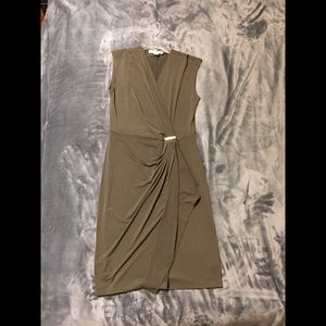 MICHAEL Michael Kors Olive Green Faux Wrap Dress